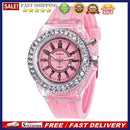 Fashion Luminous LED Flash Light Watch Rhinestone Quartz Silicone Wristwatch