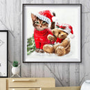 5D Diamond Painting DIY Christmas Cat Bear Rhinestone Picture Craft Wall Po
