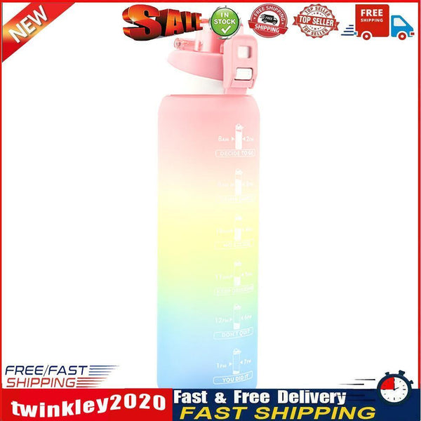 1000ML One-button Lock Sports Water Cup Leak-proof for Gym Outdoor (Pink) Newly