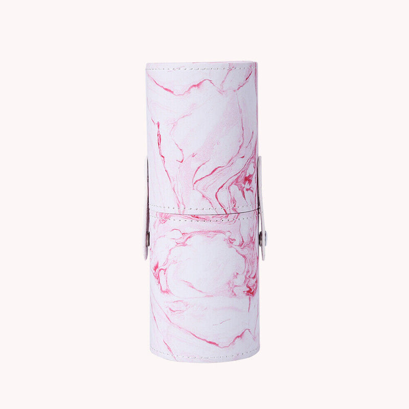 Portable PU Leather Makeup Storage Holder Cosmetic Brush Pen Cup Box (B) Newly