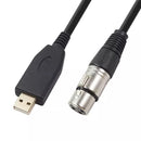 USB Microphone Cable USB Male to 3-Pin XLR Female Audio Cable Adapter (2m) Newly