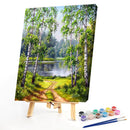 Paint By Numbers Kit DIY Forest Trail Hand Painted on Canvas Colouring Oil Art