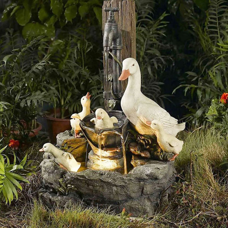 Garden Statue - Animal Sculptures Duck Outdoor Decoration Light (Battery) Newly