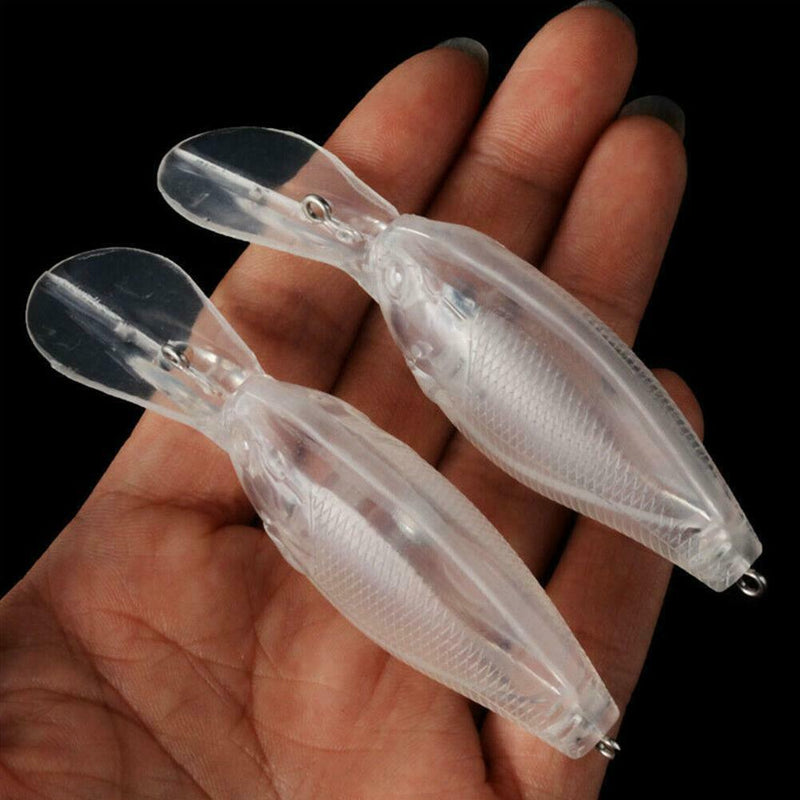10pcs Unpainted Fishing Lure Body 8.8cm/7.12g Transparent SALE Lure Blank G3G8