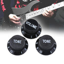 3pcs Plastic Electric Guitar Bass Volume Knob Potentiometer Caps (Black)