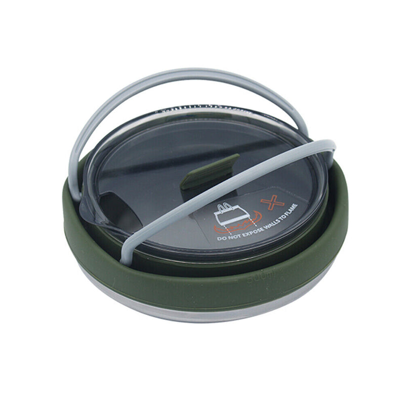 Silicone Folding Kettle Portable Tea Cooker Mini Boiling Pot (Dark Green) Newly