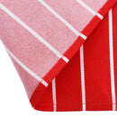 Plain Stripe Kitchen Apron with Front Pocket Chefs Cooking Baking (Red)