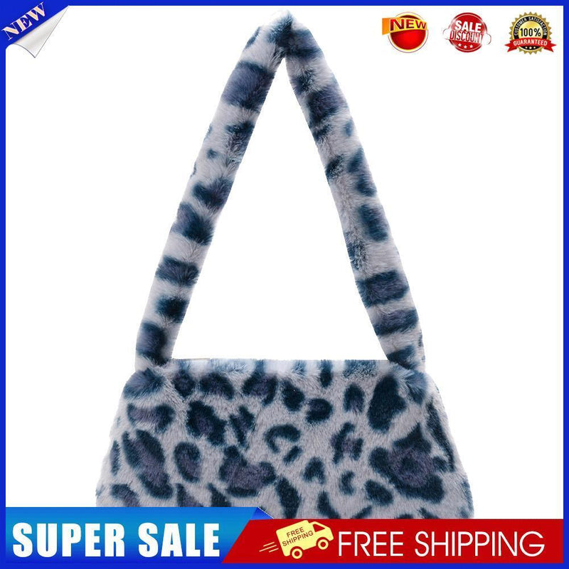 Animal Pattern Underarm Bag Women Mini Plush Shoulder Handbags Purse (12)