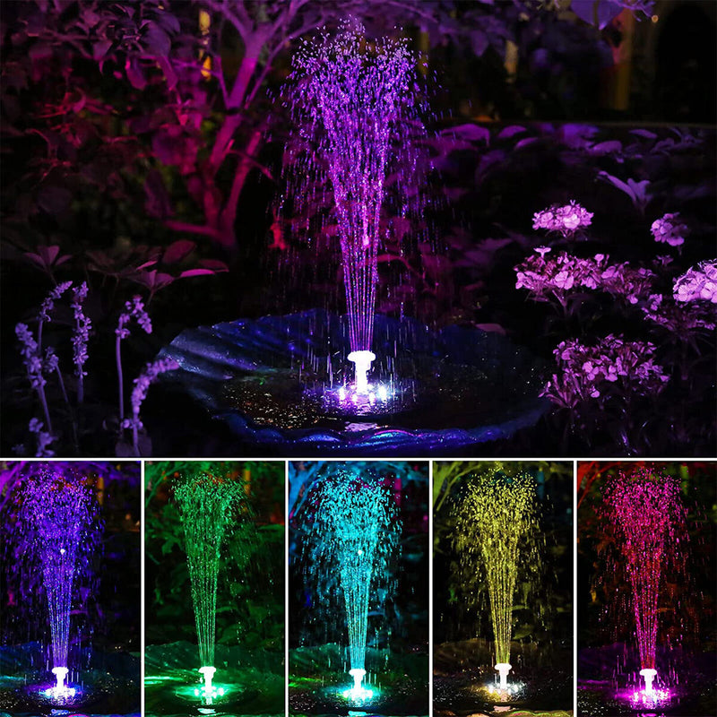 Solar Powered Floating Pump Water Fountain Birdbath Pond Pool Garden Home Decor