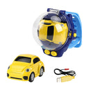 4CH 1/58 Wrist Watch Controlled 5km/h 2.4G RC Small Racing Car (Yellow 05)