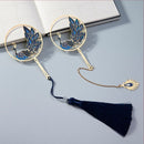 Pagination Mark Metal Book Markers Bookmark Peacock Book Clip Brass Tassel