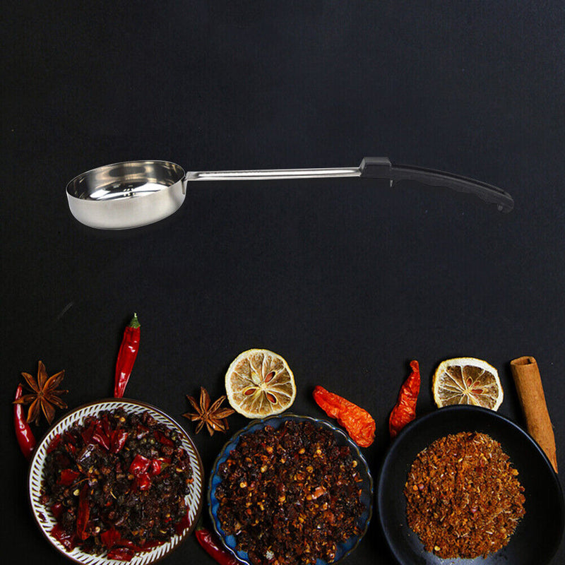 Pizza Spread Sauce Ladle Flat Bottom Kitchen Cooking Spoon (Black 6 Ounce)