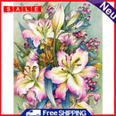 Full Round Diamond Painting Lilies Rhinestone Mosaic Home Wall Art Craft Decor