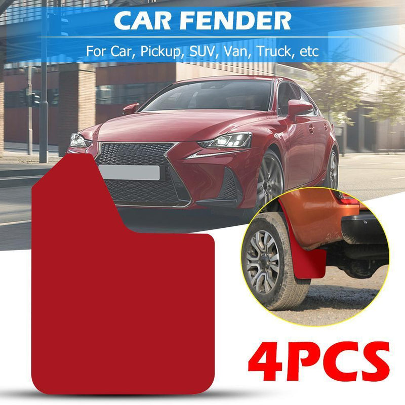 4pcs/set Red Splash Guard Mud Flaps Universal Car Pickup SUV Fender Mudguards