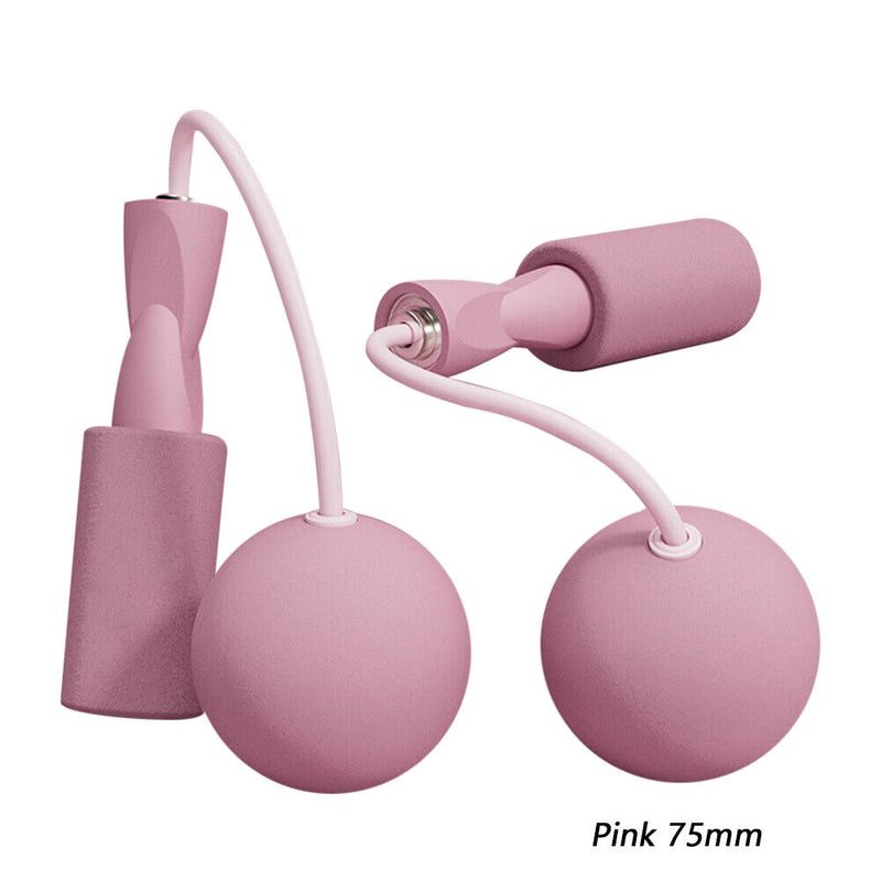 Bearing Weighted Cordless Jump Rope Fitness Speed Skipping Rope (Pink 75mm)