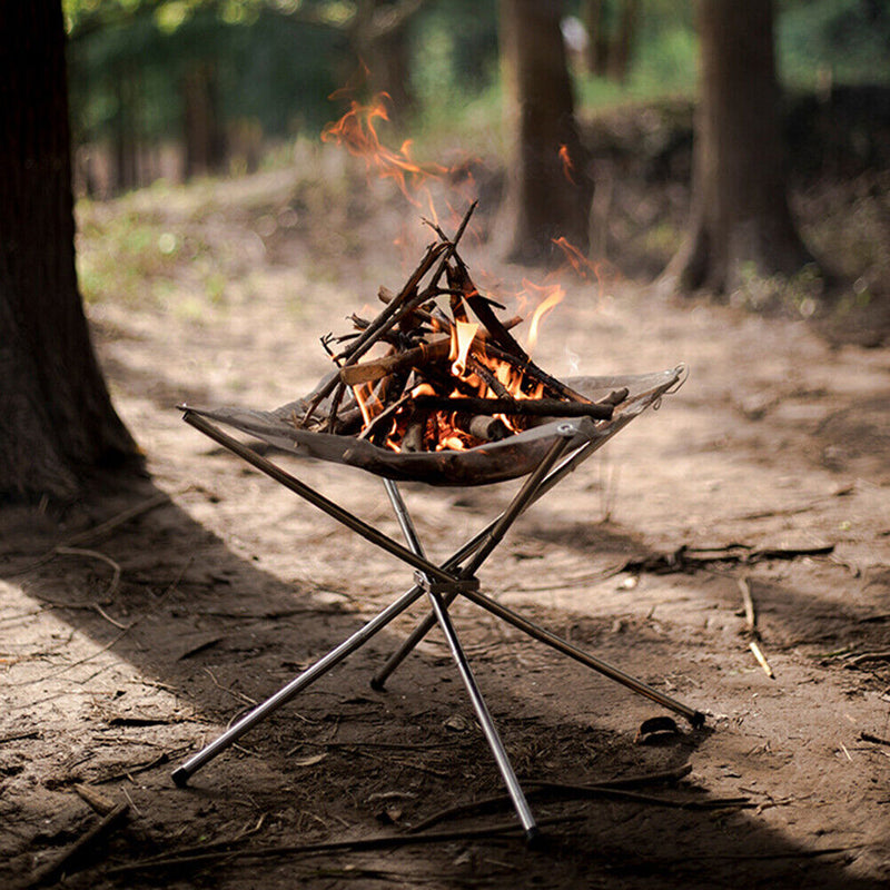 Mountainhiker Camping Folding Fire Rack Stainless Steel Campfire Rack Stove