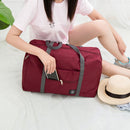 Solid Color Waterproof Folding Travel Bag Lightweight Large Capacity Luggage