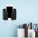 Sticky Wall Phone Charging Rack w/ Hook Remote Control Storage Box (Black) Newly