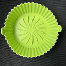 Silicone Air Fryer Liner Kitchen Baking Parchment Steamers Pads (Green) Newly