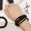 Obsidian Bracelet Dragon Phoenix Lovers Hand String Black Bead Wristbands