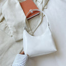 Women Patent PU Leather Hobos Underarm Bag Fashion Solid Color Small Handbags