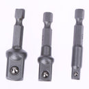 3pcs Sleeve Adapter Set Steel Square Head Ball Hex Shank Post Conversion Newly