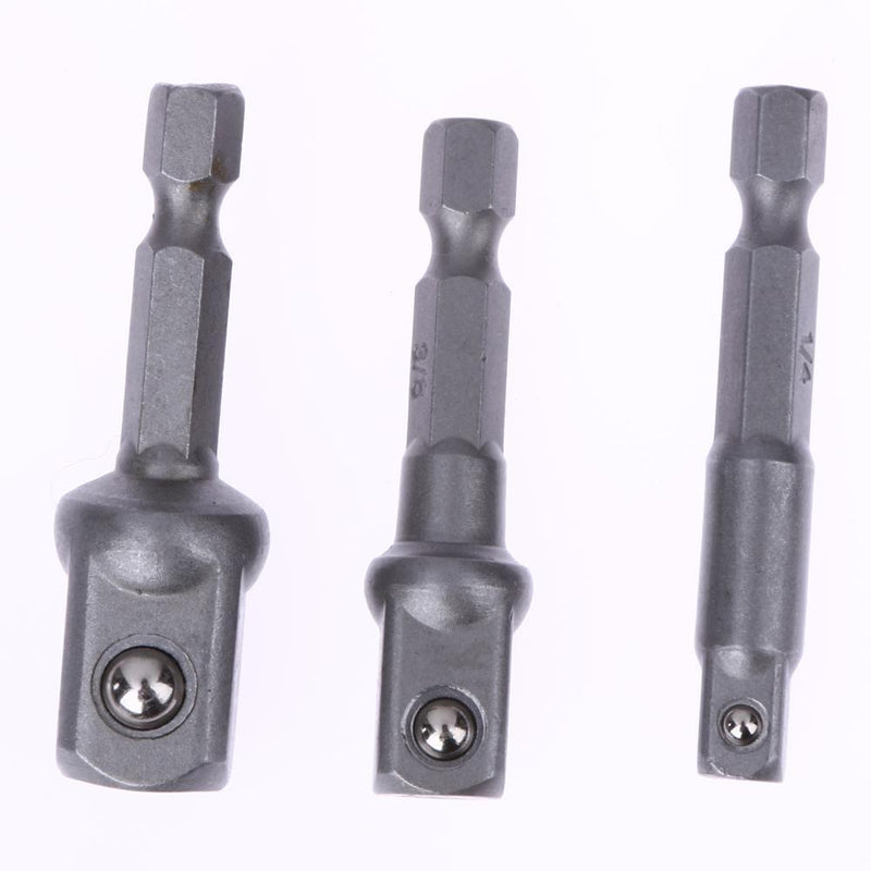 3pcs Sleeve Adapter Set Steel Square Head Ball Hex Shank Post Conversion Newly