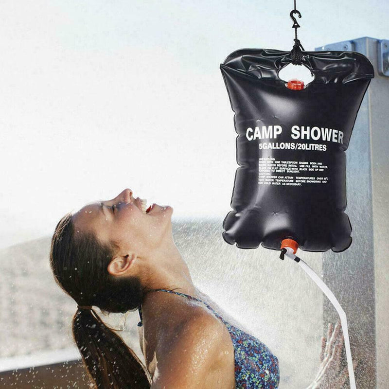 20L Solar Shower Bag Camping Sun Energy Heated Bathing Travel Hiking Bag X hot.