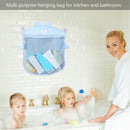 Water Toys Storage Bag Toys Organizer with Traceless Suction Cups (Blue) Newly