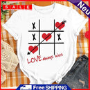 Love Always Wins Print Valentines Day Women Fashion Round Neck Tees Tops T-Shirt