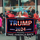 Take America Back Slogan Flag Banner 2024 Campaign Decorative Bunting Sign Decor