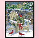 Partial Embroidery 11CT Xmas Snow Scene DIY Stamped Kit Cross Stitch Craft