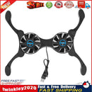 Notebook Computer Foldable Cooler Silent Laptop Dual Cooling Fan Black Newly