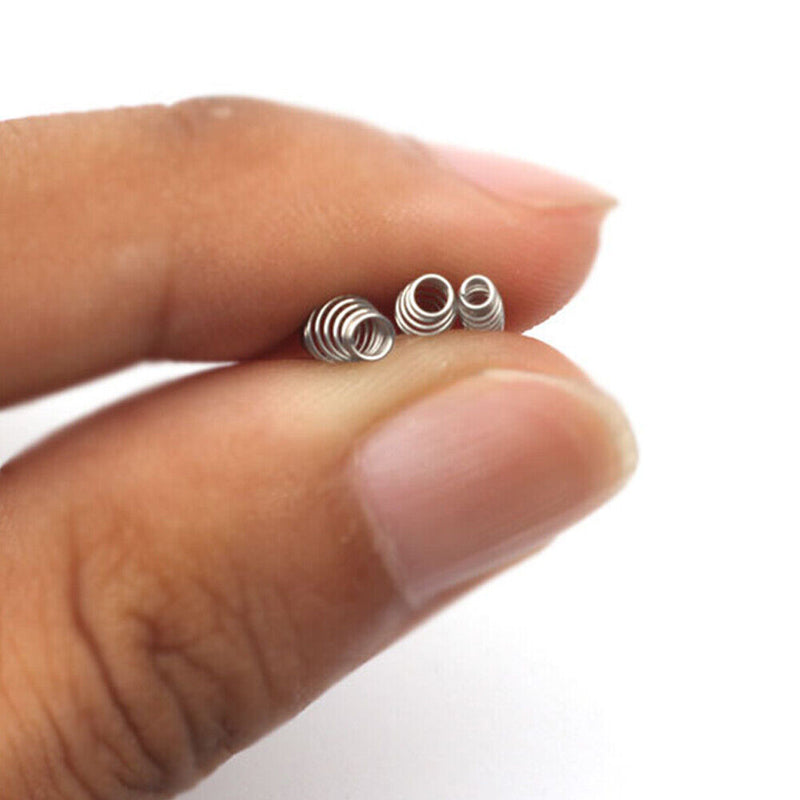 100pcs Fishhooks Barbed Twist Locks Stainless Steel Fishing Hook Spring Locks