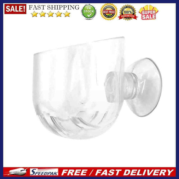 Acrylic Red Worm Floating Cup Aquarium Fish Tank Feeding Container Suction Cup
