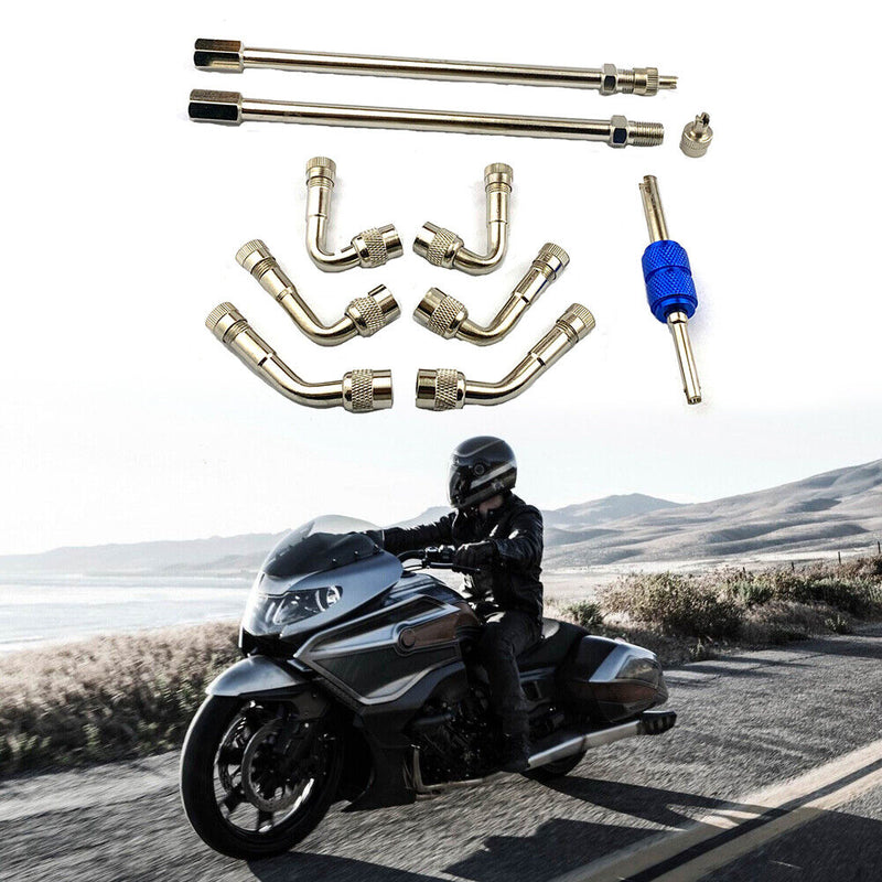 45 90 135 Degree Angle Bent Valve Adaptor Set Motorcycle Accessories Metal Newly