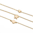 Simple Women Multi Layers Star Heart Clavicle Chain Geometry Alloy Necklace