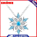 Crystal Snowflake Necklace Earrings Ring Zircon Jewelry Set for Women