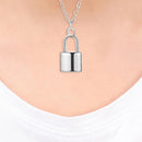 Metal Lock Pendant Necklace Simple Choker Statement Jewelry for Lovers Gift
