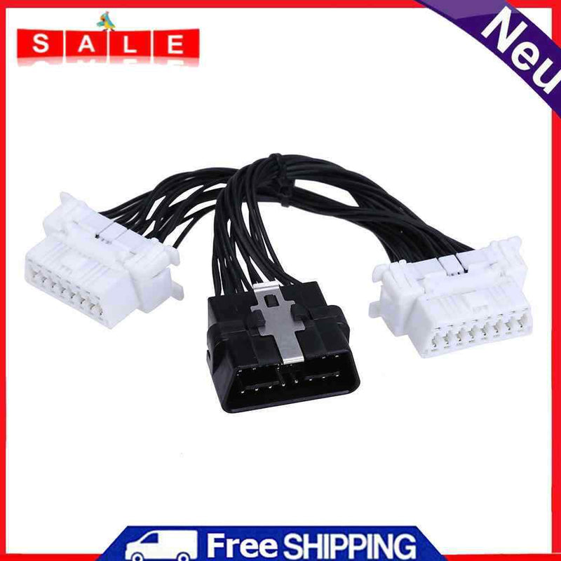 OBD-2 16pin-1 to 2 Splitter Cable for ELM327 Car Diagnostic Scanner Tool