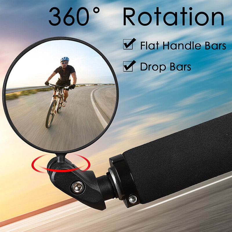 MTB Bike Rearview Mirror Bicycle Adjustable Handlebar Convex Rear View Mirrors