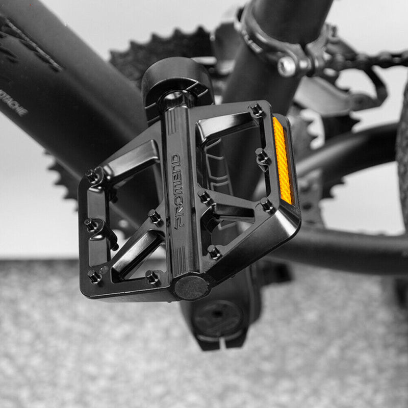 PROMEND Mountain Bike Aluminum Alloy Pedals with Reflector Footpegs Cycling Part