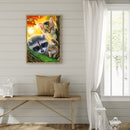 Full Round Diamond Painting Kit Racoon Cat Squirrel 5D Rhinestone Mosaic Pi