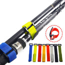 10pcs Durable Fishing Rod Tie Strap Belt Portable Wrap Band Pole Ties Holder