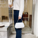 Retro Animal Chain Underarm Bags Purse Women Plush Top-handle Clutch (6)