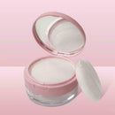 Empty Plastic Box Handheld Loose Jar With powder puff Cosmetic Travel F9A4