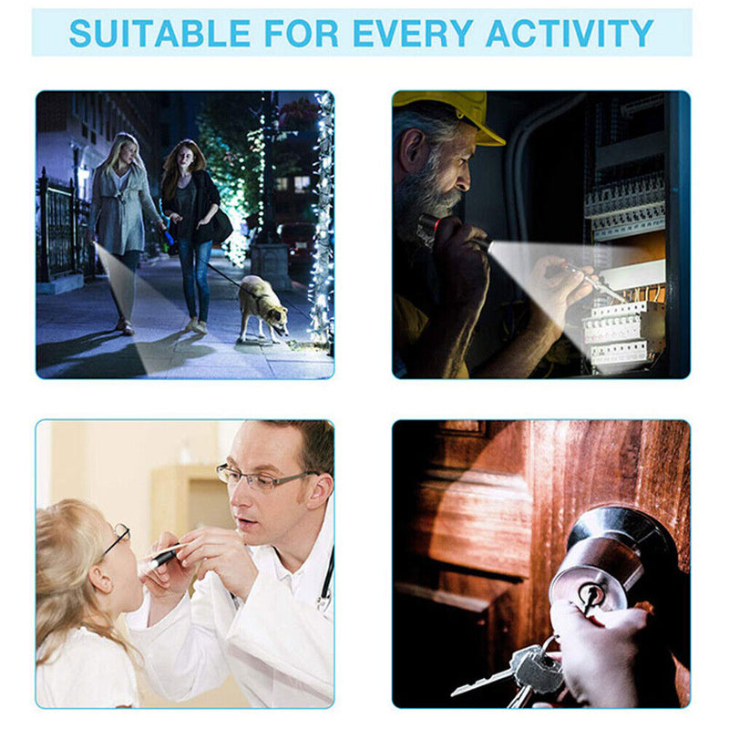 Mini Penlight Portable LED Flashlights 3 Modes Waterproof Camping Hiking Torc