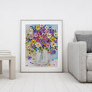 Colorful Flowers Canvas Paint By Numbers Oil Hand Painted Drawing Kit Home Decor