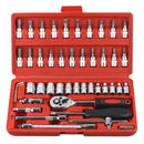 Repair Screwdriver Socket Ratchet Torx Drive Socket Wrench Set 1/4-Inch Metric