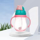 Baby Cartoon Training Cup w/ Cup Strap Straw Leakproof Bottle (Pink 260ML) Newly